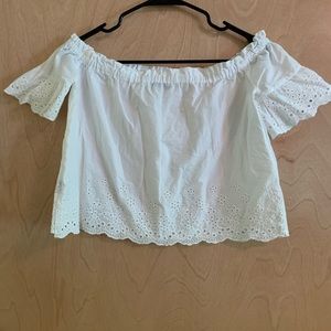 White ruffle top